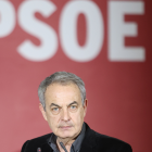 El expresidente del Gobierno José Luis Rodríguez Zapatero, interviene durante un acto público del PSOE en León.