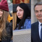 Las hijas de Zapatero, Laura y Alba Rodríguez, el expresidente y su secretaria Gertrudis