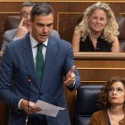 Pedro Sánchez, en la sesión del control al Gobierno de este miércoles en el Congreso.