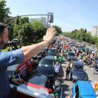 Santiago Abascal, en una reciente manifestación de Vox contra el Gobierno.