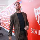 Sergio Ramos, hace un mes, en su despedida del Sevilla.