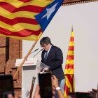 Carles Puigdemont interviene en su acto de bienvenida