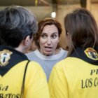 La ministra de Sanidad, Mónica García, visita la caseta de Más Madrid en las fiestas de Móstoles