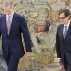 El Felipe VI y Salvador Illa, este miércoles en La Zarzuela.