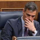 El presidente del Gobierno, Pedro Sánchez, durante un pleno en el Congreso