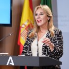 La consejera de Economía, Hacienda y Fondos Europeos y portavoz del Gobierno, Carolina España, comparece en la rueda de prensa posterior al Consejo de Gobierno de Andalucía.