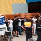 Los féretros de la familia fallecida en un incendio de Guillena, Sevilla.