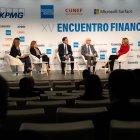 la presidenta de UNESPA, Mirentxu del Valle, el presidente de INVERCO, Angel Martínez Aldama, el presidente de UNAC, Manuel Ruiz Escudero y la presidenta de KPMG, Pilar Galán, durante la segunda jornada del 'XV Encuentro Financiero', organizado por Expansión y KPMG, en el Auditorio de la Fundación Rafael del Pino, a 8 de octubre de 2024, en Madrid (España). Durante el encuentro, participan los líderes de bancos, seguros, gestoras de fondos de inversión y los supervisores y reguladores bancarios para analizar los retos económicos y financieros. En la jornada de hoy, expertos analizan las principales tendencias en el sector asegurador y las claves de futuro de la industria de gestión de activos.

Matias Chiofalo / Europa Press
08 OCTUBRE 2024;JORNADA;ENCUENTRO;KPMG;EXPANSIÓN;FINANCIERO
08/10/2024