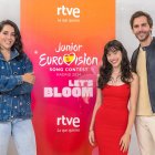 Ruth Lorenzo, Marc Clotet y Melani García, los presentadores de Eurovisión Junior