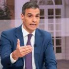 Pedro Sánchez en una entrevista en TVE