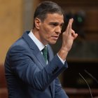 El presidente del Gobierno, Pedro Sánchez, durante una sesión en el Congreso de los Diputados.