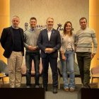 De izquierda a derecha, Pedro Luis Pérez (CEO de SoftMe), Fede Fuster, Jose Manuel Camarero, Mayte García y Jodi Sanjuan