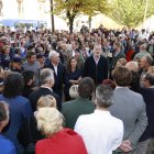 El Rey Felipe VI y la Reina Letizia durante la visita a la localidad de Utiel