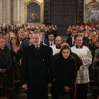 Los Reyes Felipe VI y Letizia durante la misa funeral por los fallecidos en las inundaciones provocadas por la DANA, en la Catedral de Valencia.