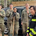 La ministra de Defensa, Margarita Robles, visita Benetússer, Picanya y la base militar de Bétera para felicitar a los militares trabajando en la reconstrucción tras la dana