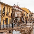Casas destrozadas pegadas a un barranco, a 4 de noviembre de 2024, en Picaña, Valencia