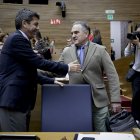 El president de la Generalitat, Carlos Mazón y el vicepresidente para la Recuperación Económica y Social, Francisco José Gan Pampols
