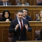 Santiago Abascal en una intervención desde su escaño en el Congreso.