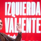 El secretario general del PSOE y presidente del Gobierno, Pedro Sánchez, interviene durante el 15º Congreso Regional del PSOE-M, en la Universidad Carlos III, a 2 de febrero de 2025, en Leganés, Madrid (España). 