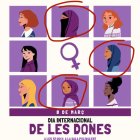 Cartel del Ayuntamiento de Castellvell (Tarragona) promocionando el Día de la Mujer con burkas.