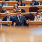 El ministro de la Presidencia, Justicia y Relaciones con las Cortes, Félix Bolaños, interviene durante una sesión de control al Gobierno en el Senado, a 11 de febrero de 2025, en Madrid (España). 