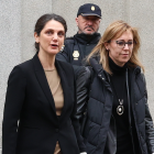 La ex asesora de Moncloa Pilar Sánchez Acera a su salida de declarar como testigo al Tribunal Supremo