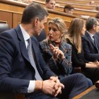 El presidente del Gobierno, Pedro Sánchez y la vicepresidenta segunda y ministra de Trabajo, Yolanda Díaz.