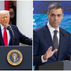 Los presidentes Donald Trump y Pedro Sánchez