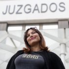 La actriz Elisa Mouliaá a su salida de los Juzgados de Plaza de Castilla