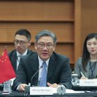 El ministro de Comercio Chino, Wang Wentao en una conferencia sobre comercio internacional en Corea del Sur. 
Europa Press/Contacto/Yao Qilin
30/3/2025