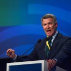 El presidente del PP, Alberto Núñez Feijóo , durante el Congreso del Partido Popular Europeo (PPE), en la Feria de Valencia, a 29 de abril de 2025, en Valencia, Comunidad Valenciana (España). Este martes, 29 de abril, arranca el Congreso del Partido Popul.