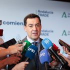 El presidente de la Junta de Andalucía, Juanma Moreno, este lunes en Madrid.