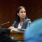La expresidenta de Adif, Isabel Pardo de Vera, durante su comparecencia ante la Comisión de Investigación sobre el ‘caso Koldo’ en el Senado.