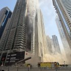 La torre de Dubai en llamas