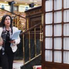 La ministra de Defensa, Margarita Robles, a su salida de una sesión plenaria, en el Congreso de los Diputados.