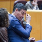 El presidente del Gobierno, Pedro Sánchez, durante la última sesión de control al Gobierno en el Senado a la que acudió, el 12 de marzo de 2024.
