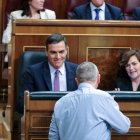 Joan Baldoví y Pedro Sánchez en el Congreso