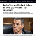 Noticia de The Times sobre Pedro Sánchez y los "burdeles gay"