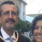 El alto comisionado del Gobierno de Pedro Sánchez para la dana, José María Ángel, con mujer, Carmen Ninet