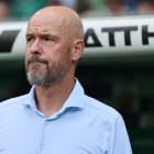 BREMEN, GERMANY - AUGUST 30: Head coach Erik Ten Hag of Bayer 04 Leverkusen is seen prior to the Bundesliga match between SV Werder Bremen and Bayer 04 Leverkusen at Weserstadion on August 30, 2025 in Bremen, Germany. (Photo by Christof Koepsel/Getty Images)