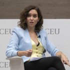 La presidenta de la Comunidad de Madrid, Isabel Díaz Ayuso, en un acto de la Universidad CEU San Pablo.