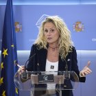 La diputada del PSOE Montse Mínguez, en una una rueda de prensa en el Congreso.