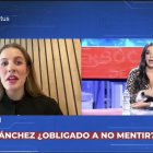 Elisa Vigil y Sarah Santaolalla, durante su rifirrafe