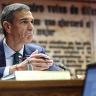 El presidente del Gobierno, Pedro Sánchez, durante la Comisión de Investigación sobre el 'caso Koldo', en el Senado.