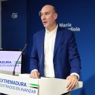 El portavoz del PP de Extremadura, José Ángel Sánchez Juliá, en una rueda de prensa en Mérida.

EUROPA PRESS
03/11/2025
