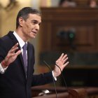 El presidente del Gobierno, Pedro Sánchez, durante una sesión de control al Gobierno en el Congreso.