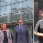 La secretaria general del PP provincial de Valencia, Reme Mazzolari, junto a su abogado y el secretario de organización del PSPV, Vicent Mascarell