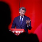 El presidente del PP Alberto Núñez Feijóo ante la patronal catalana