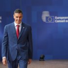 El presidente del Gobierno, Pedro Sánchez, a su llegada a una reunión del Consejo Europeo en Bruselas (Bélgica).