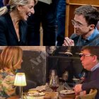 Yolanda Díaz e Íñigo Errejón en el Congreso; y Pilar Alegría junto a Paco Salazar en una comida.